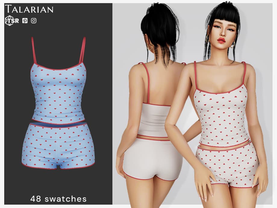 Пижама Monroe Top and Mini Shorts Set